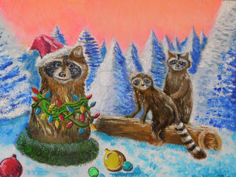 Raccoon Winter Wonderland