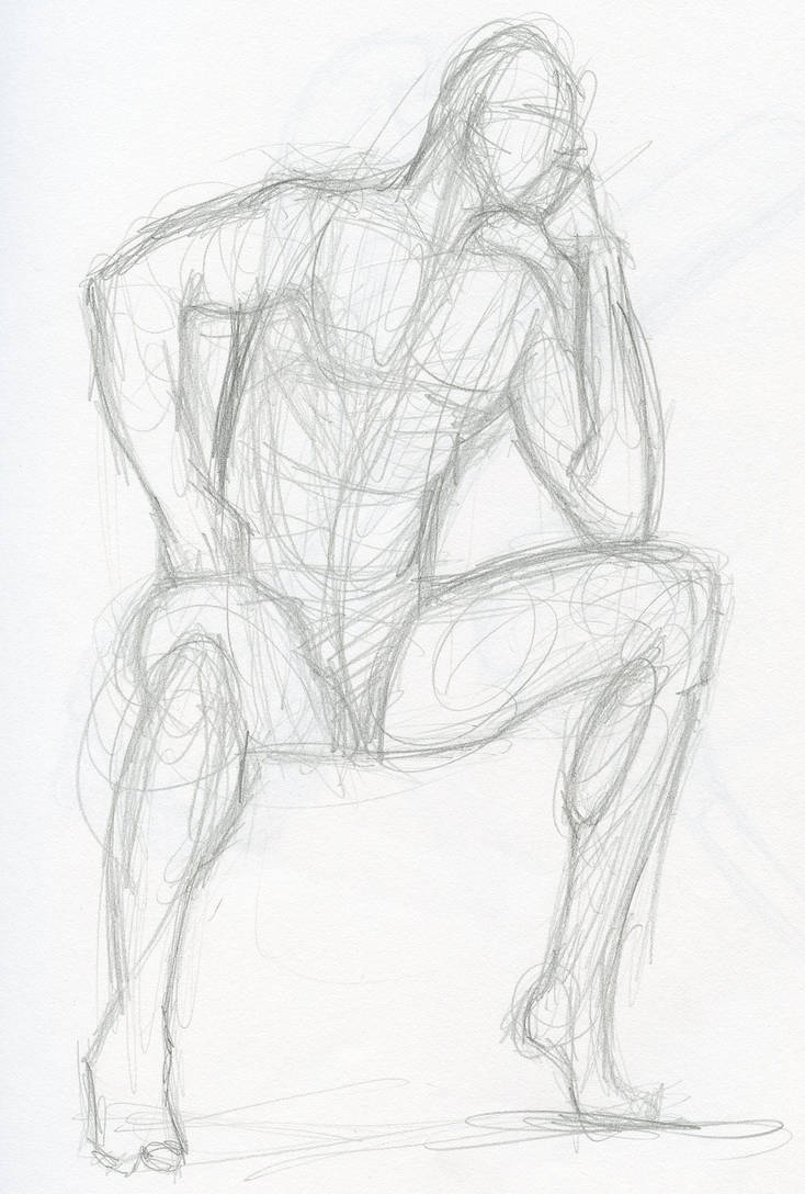 Pencil sketch figure study by paulhebron