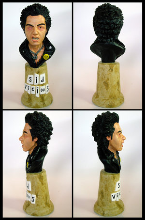 Bust of Sid Vicious painted 1