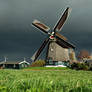 Windmill with dark Sky