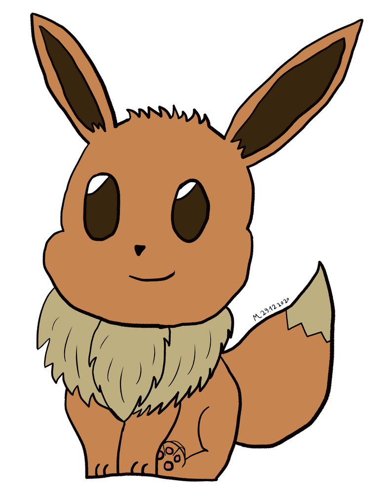 Sitting Eevee with no Background by devoran on DeviantArt