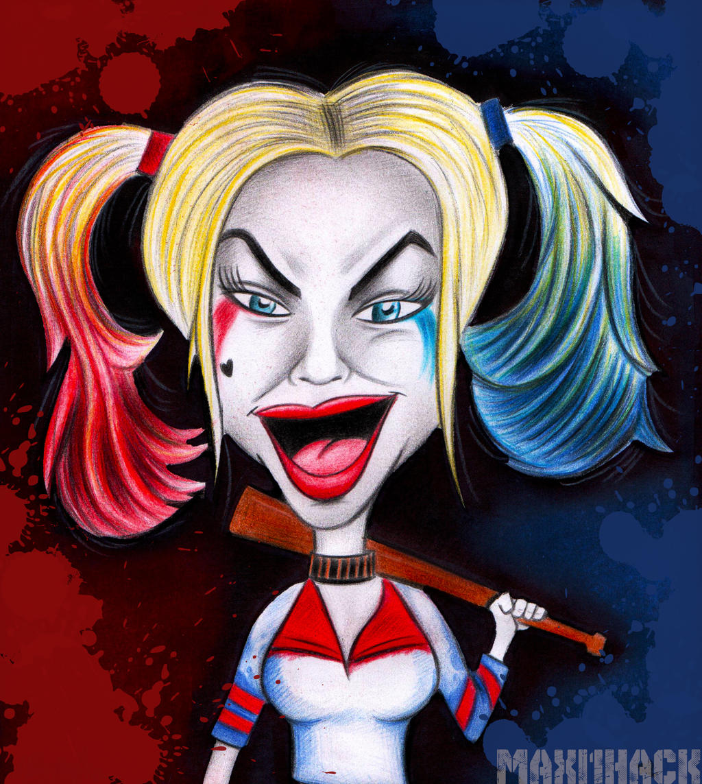 Caricatura Harley Quinn (fondo digital)