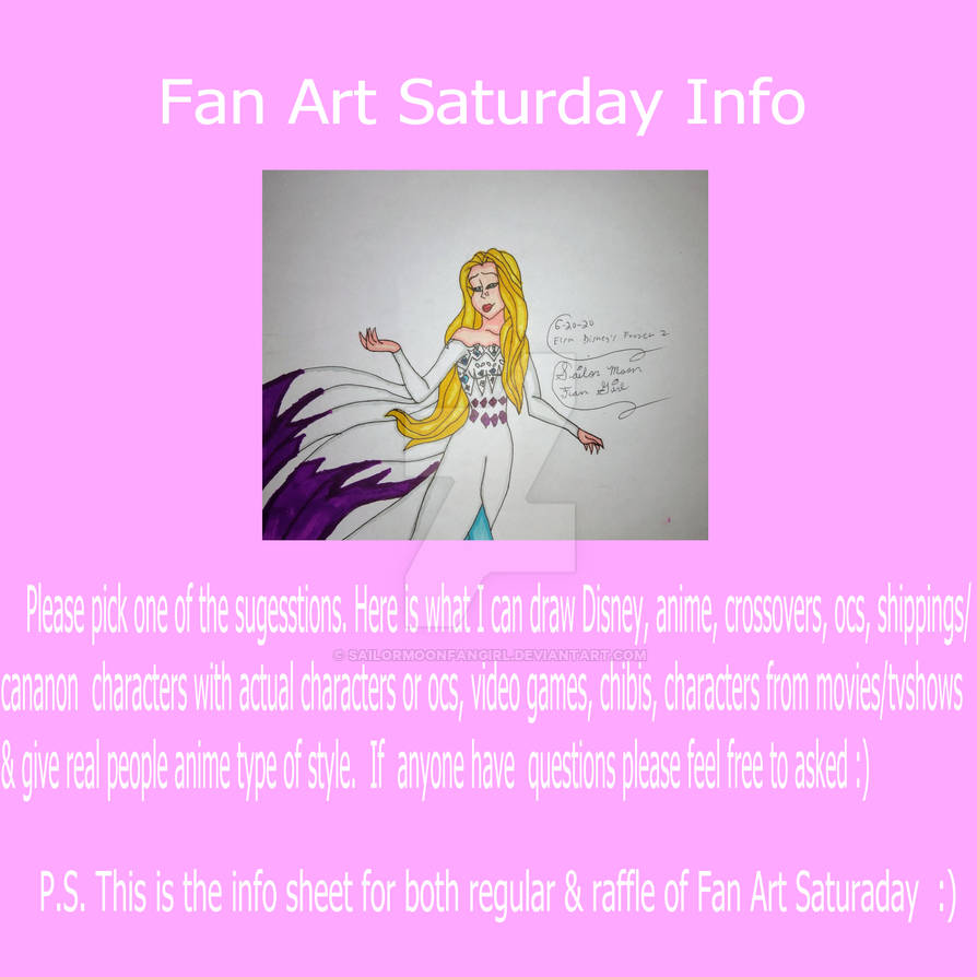 Fan Art Saturday Info: (Closed)