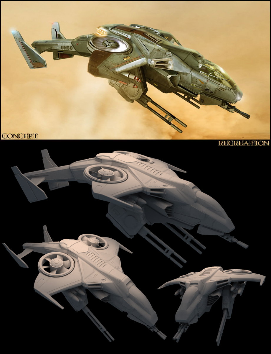 UNSC Sparrowhawk clay renders