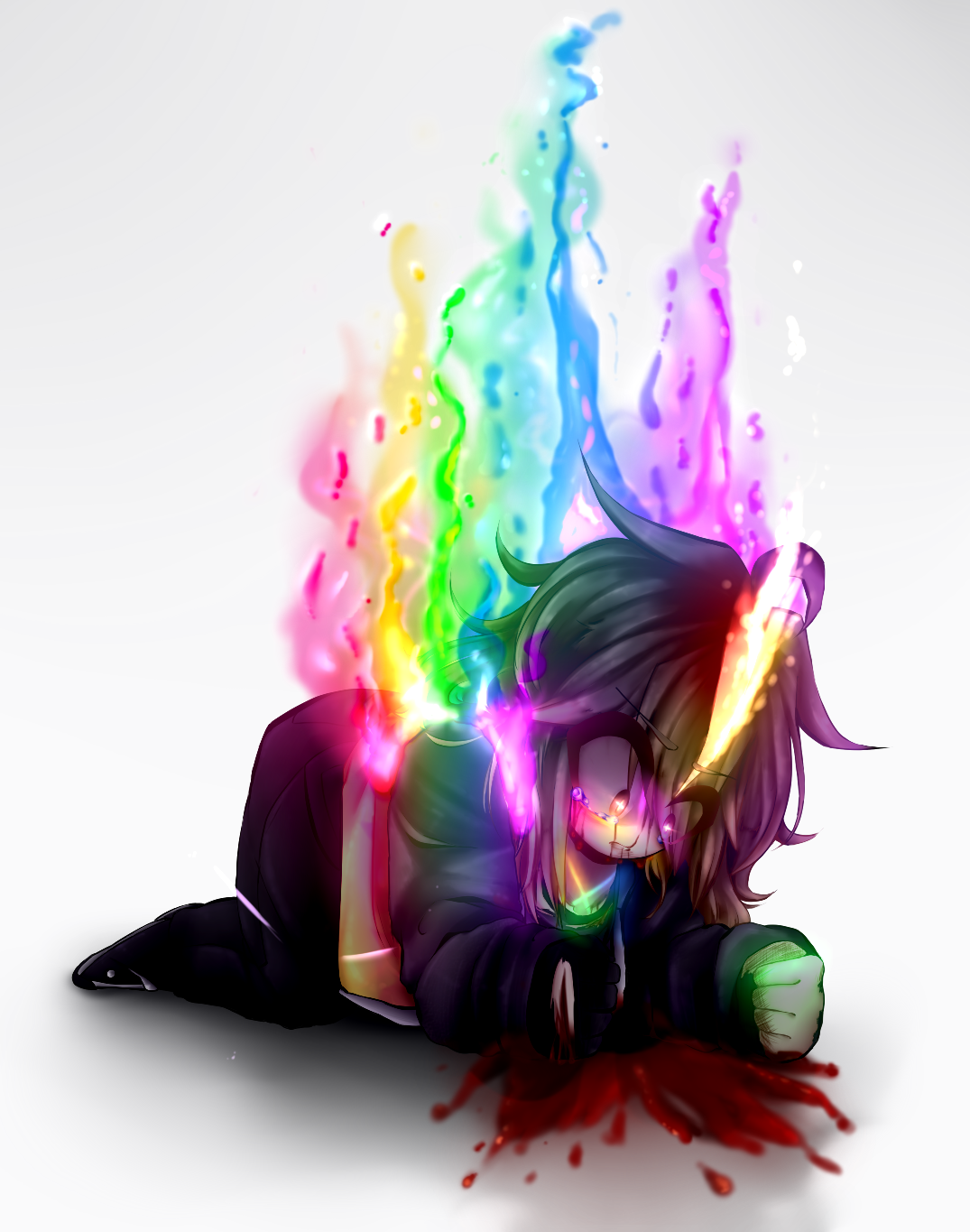 Colorfull Death at the colorful death door rainbow fire version by tunesan on DeviantArt