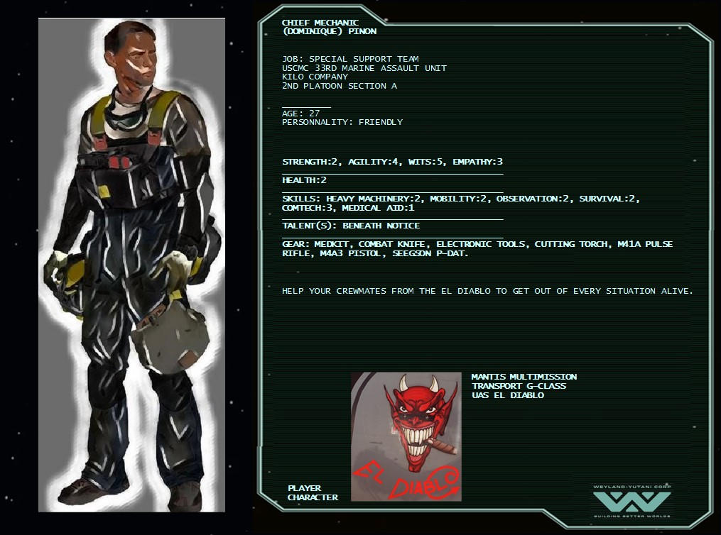 Deviantart Pinon UAS El Diablo Chief Mechanic Pinon by ArthurDallas on DeviantArt