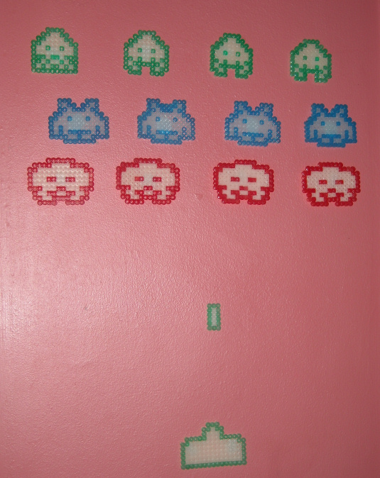 Space Invaders Hama - on wall