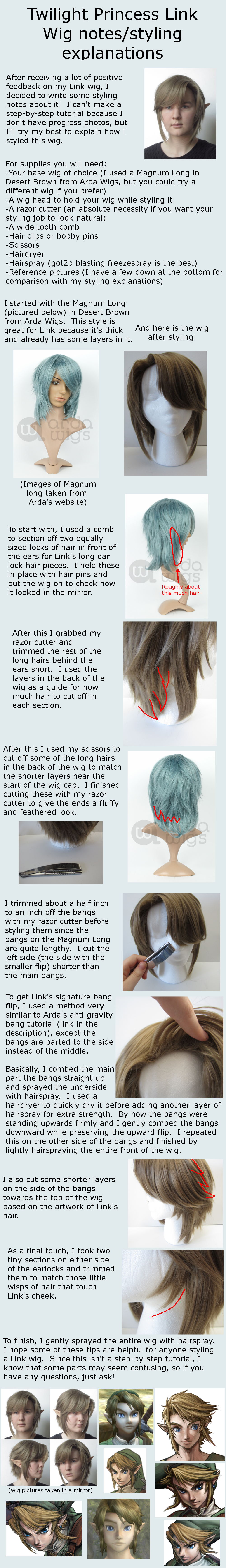 Twilight Princess Link wig styling notes