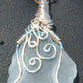 Man-Made 'Sea Glass' Wire-Wrapped  Pendant