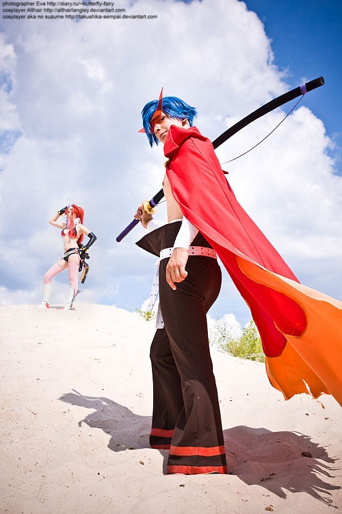 Tengen toppa gurren lagann kamina cosplay costume feito qualquer