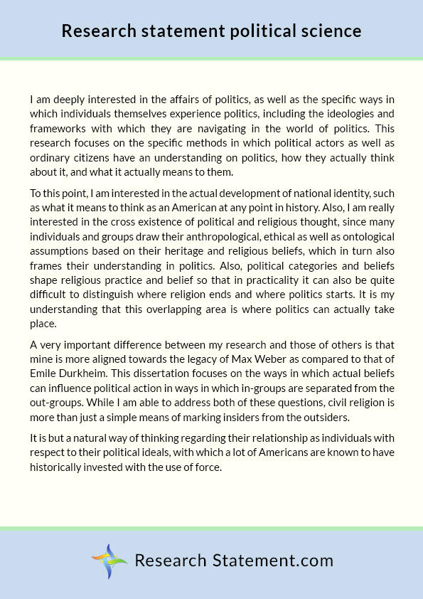 political science research statement sample by researchstatement74 on ...