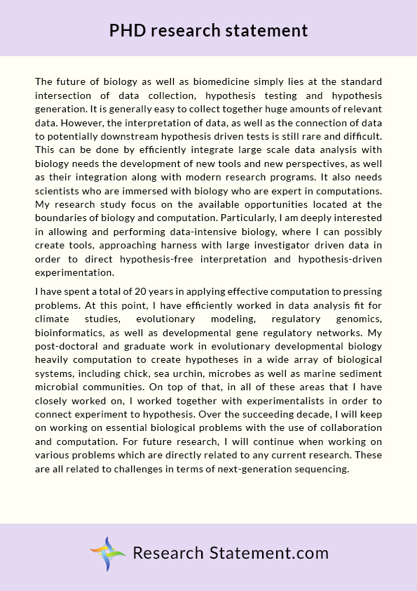 sample personal statement for phd application