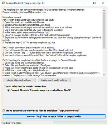 Genesis3 to Gen8 morph converter 1.1 - buy it here