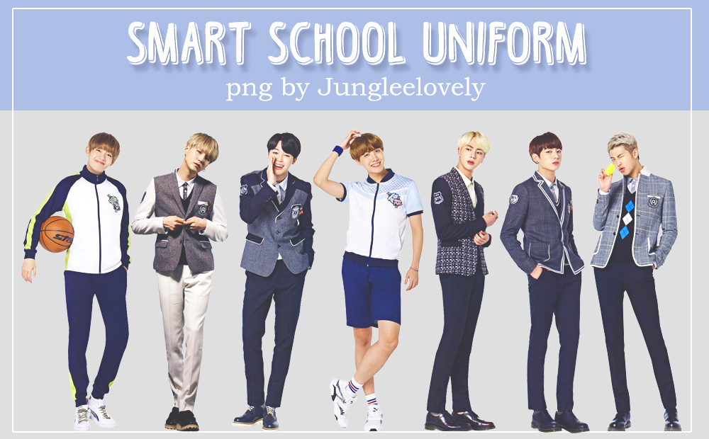 BTS Smart School Uniform PNG pack by JUNGLEELOVELY