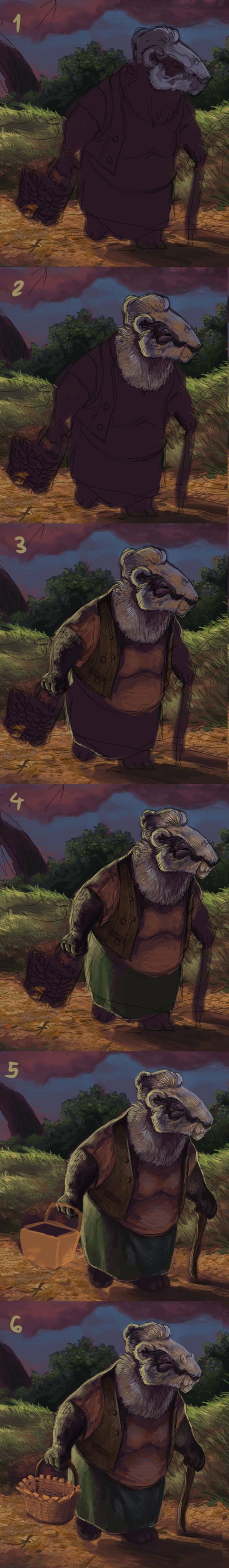 Grandma Badger-Process 2