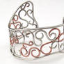 Silver and Copper Scroll Cuff