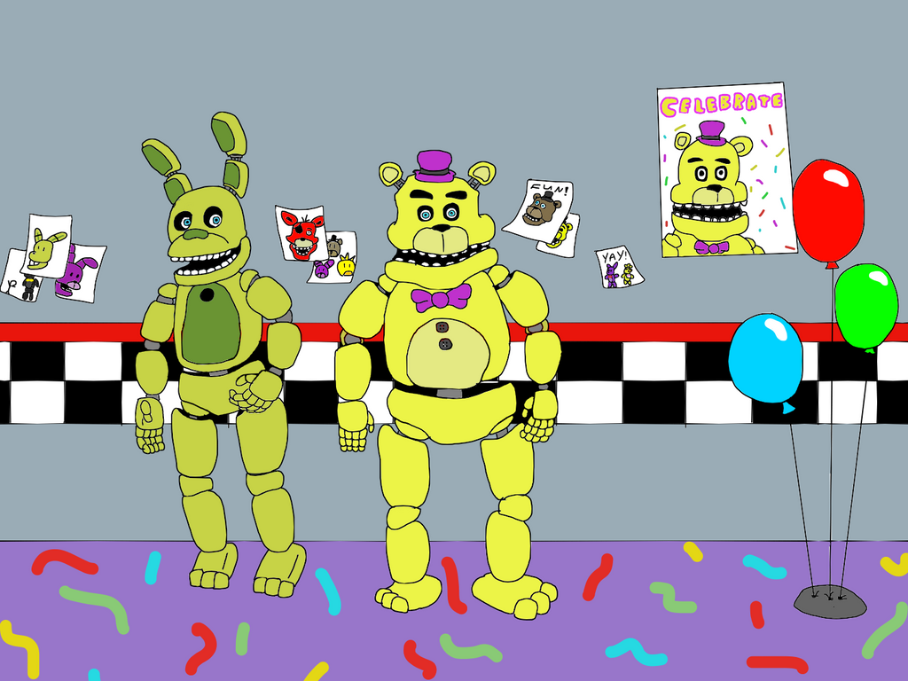 Fmr Springtrap (Five Nights AtFreddy's) Springtrap and Fredbear by TheEmeraldOreArtist ...
