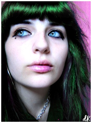 Green Hair-Blue Eyes