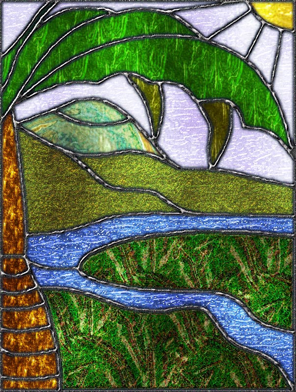 Stained-glass Palm-tree