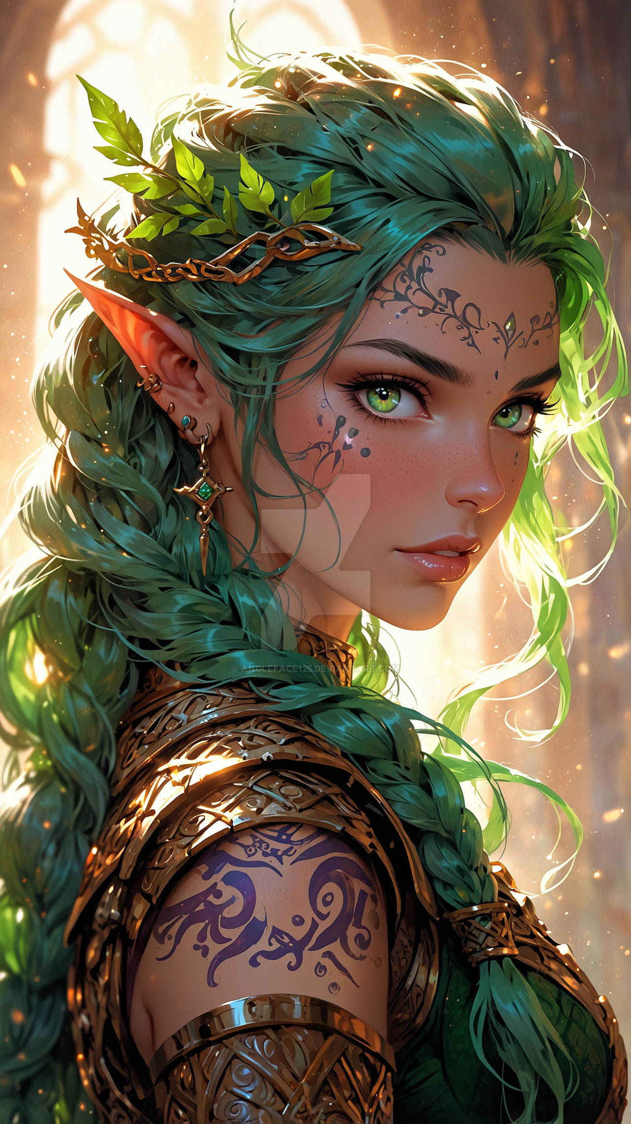Anime elf Fantasystyle digital artwork featuring a by Angleface125 on ...