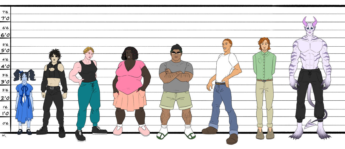 Main Characters Height Chart by ArtsyArcticTiger on DeviantArt