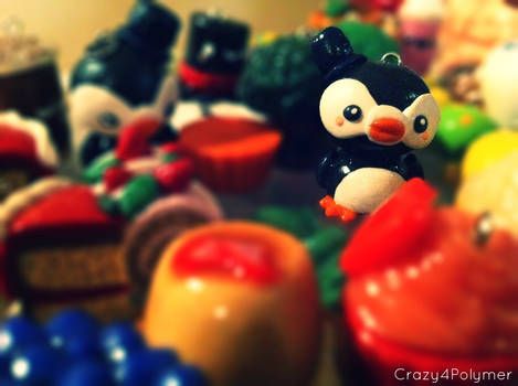 Polymer Clay - Penguin in a Crowd