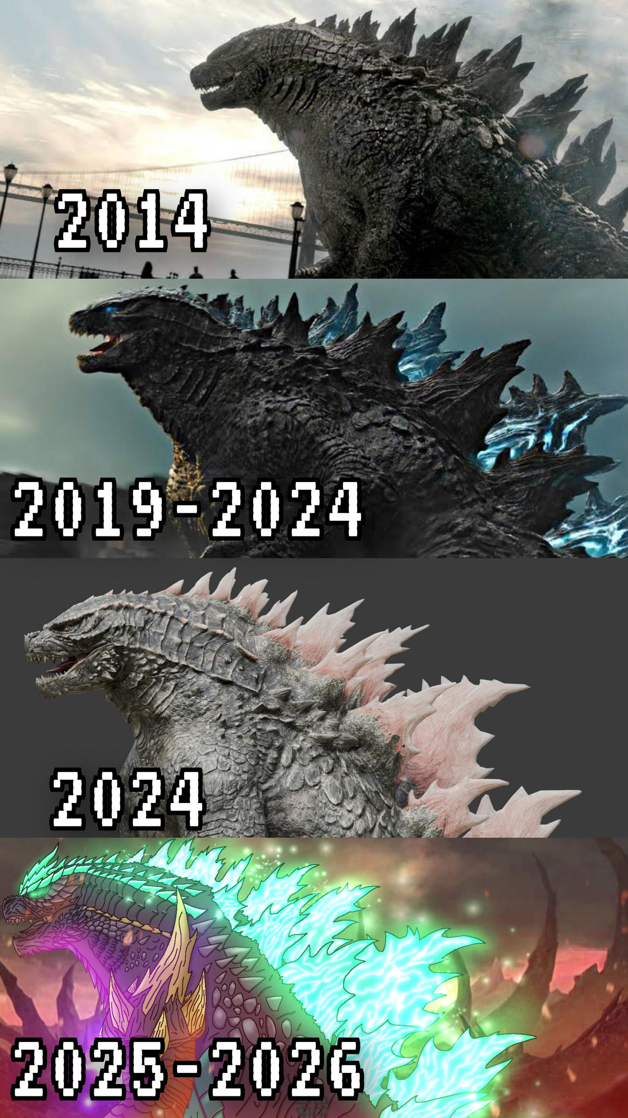 Godzilla Evolution Design Evolution Legendary Godzilla 2014-2026 Version by Azmezilla on DeviantArt