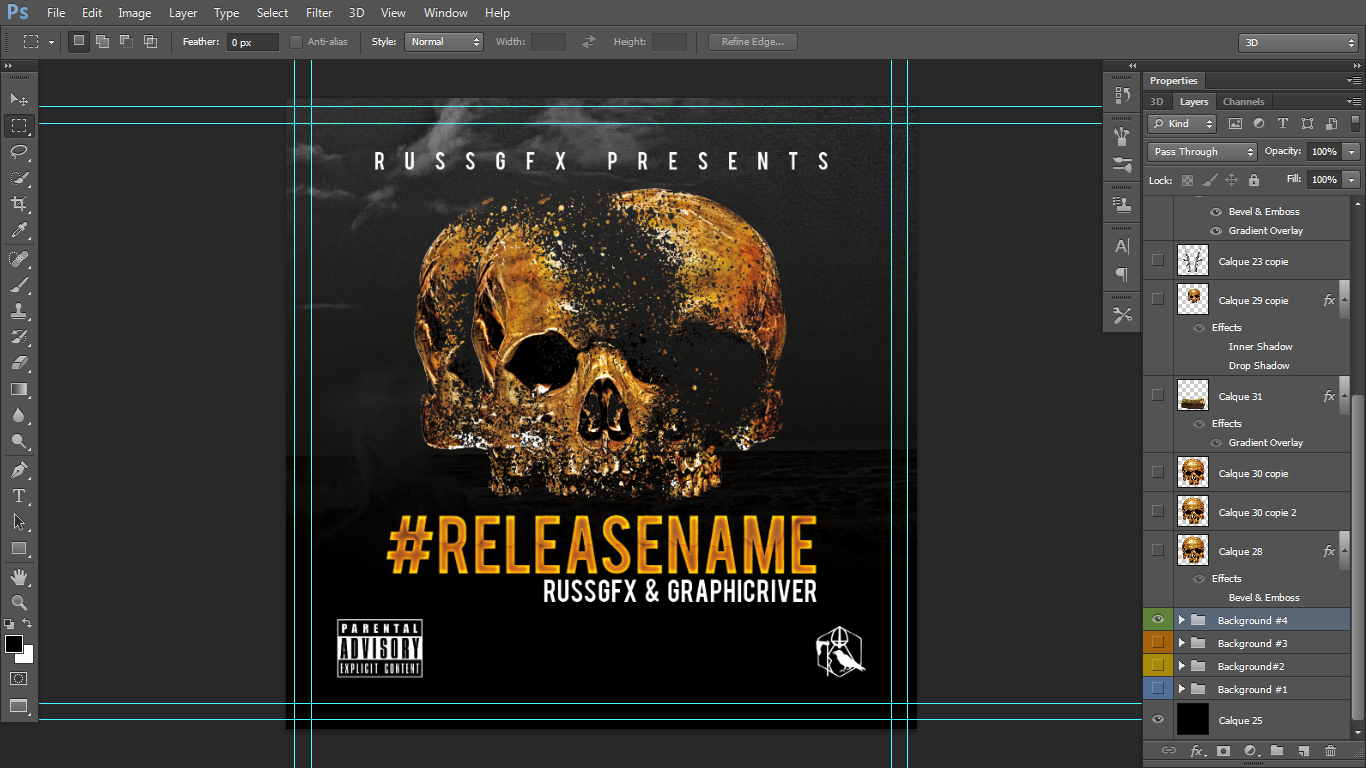 Print CD Cover template. Work in progress. RUSSGFX on DeviantArt