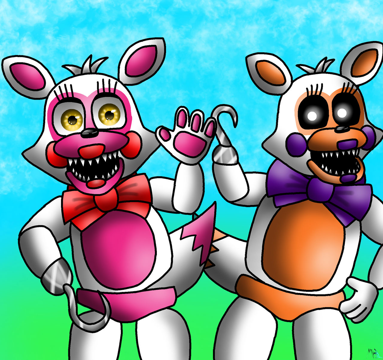 Funtime Foxy and Lolbit - FNaF World by ScooperExeBR on DeviantArt