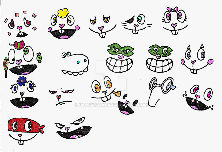 HTF design faces by bigafroman on DeviantArt