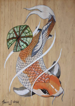 Koi on wood 2