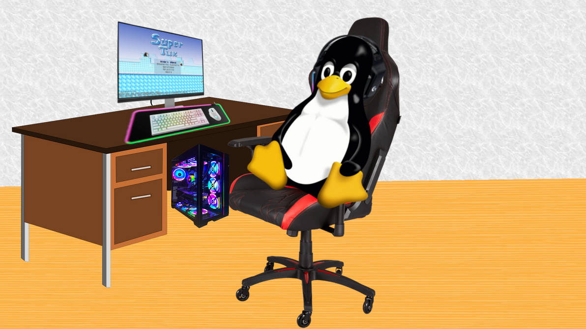 Linux Tux Randomly Gaming by SaveTheOOF on DeviantArt