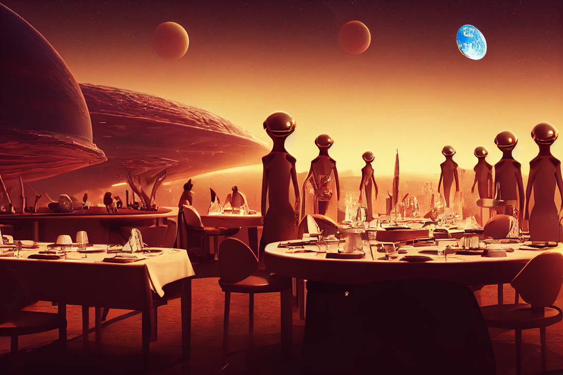 Alien restaurant by spaghettoillustrator on DeviantArt