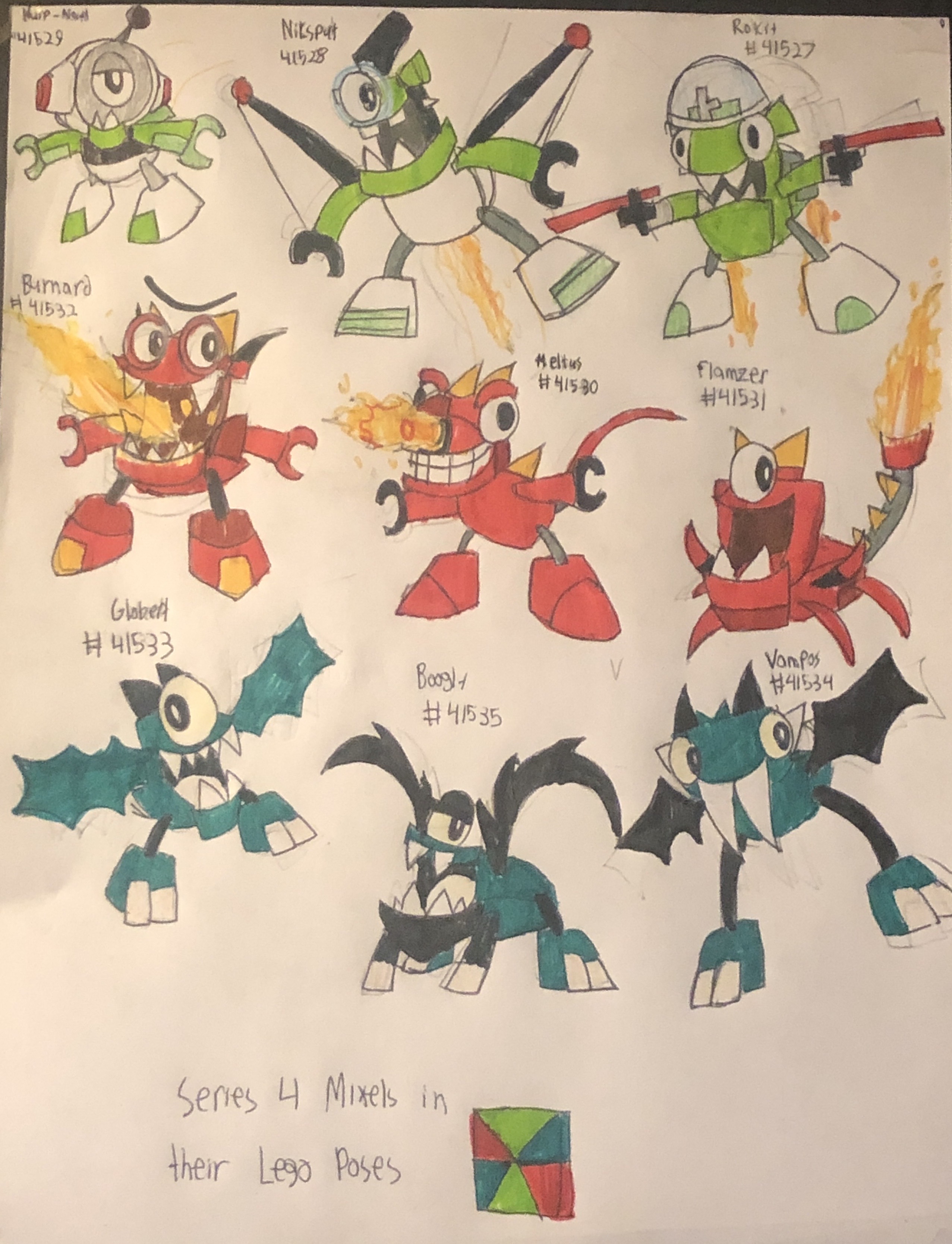 Series 4 Mixels in their lego poses by Wook-Naut on DeviantArt