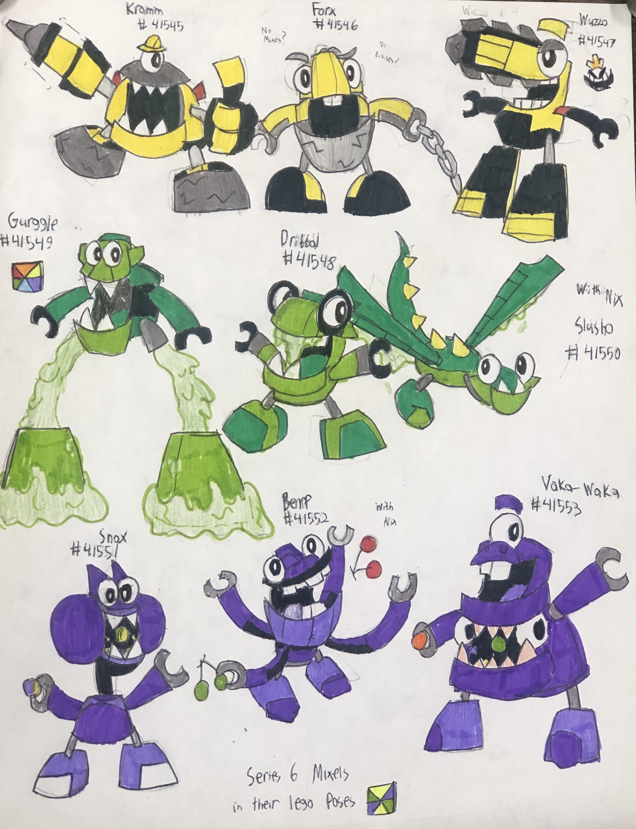 Series 6 Mixels in their lego poses by Wook-Naut on DeviantArt