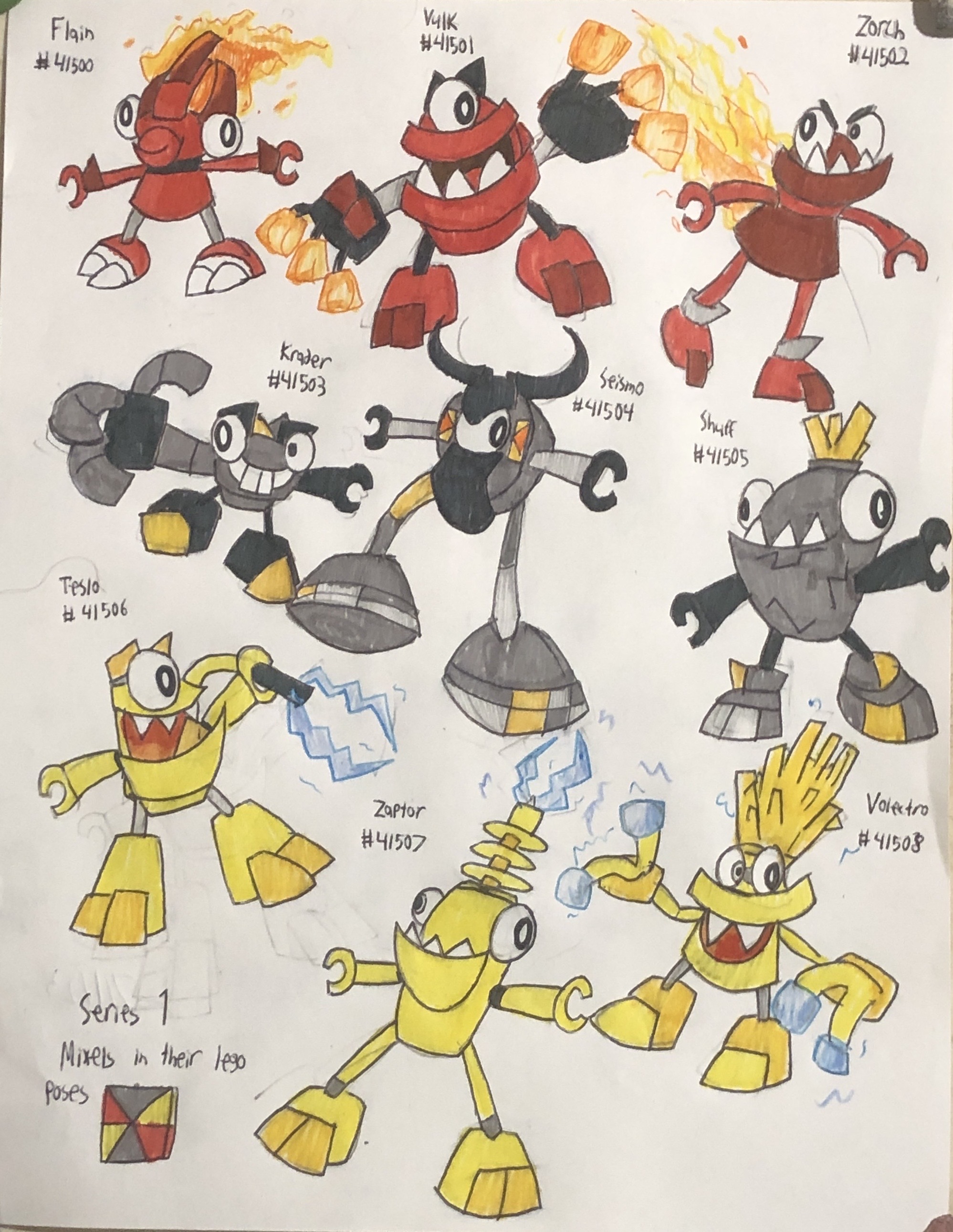 Series 1 Mixels in their lego poses (redrawn) by Wook-Naut on DeviantArt