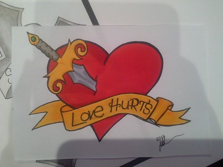 Tattoo Design: Love Hurts! by princessjade88 on DeviantArt Tattoo Design: Love Hurts! by princessjade88 on DeviantArt