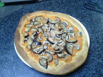 Vegan Eggplant and Mushroom pizza