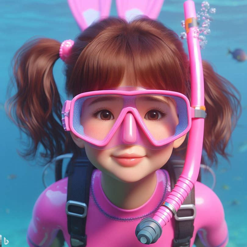 young girl scuba pink 3 by myart70 on DeviantArt