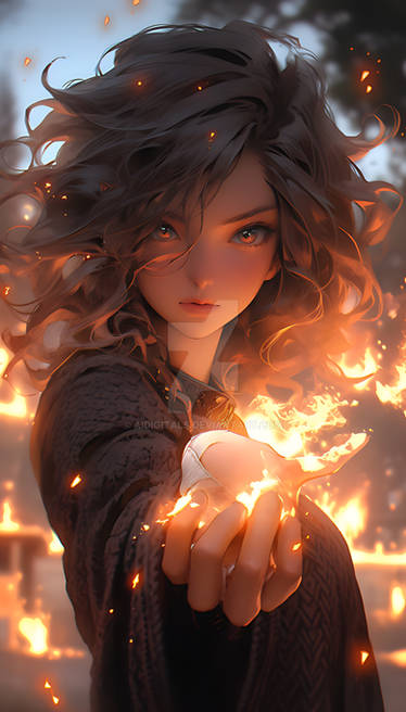 Anime Fire Girl-Wallpaper by DarkS337 on DeviantArt