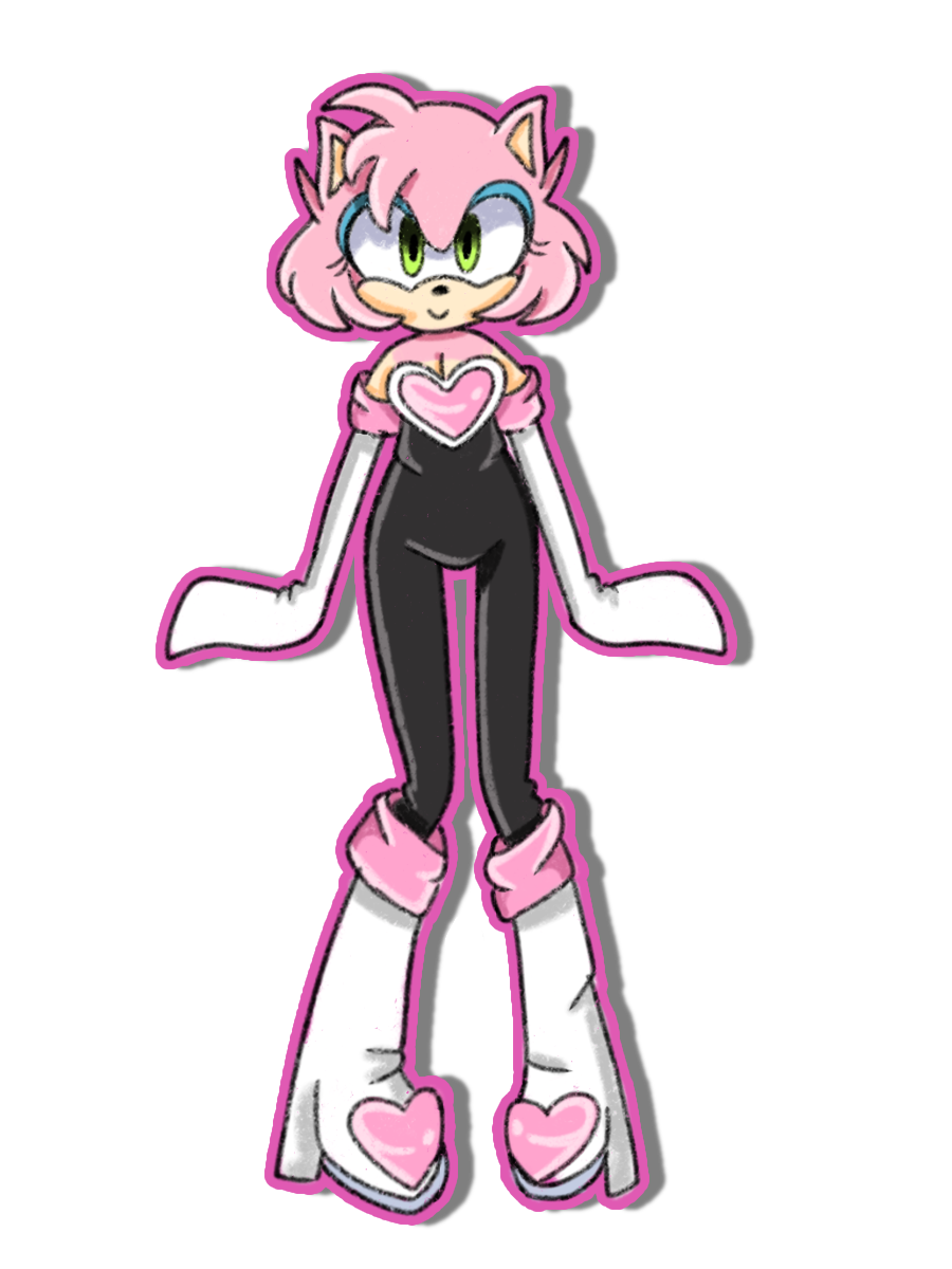 Amy Rose in Rouge's clothes by Renochas on DeviantArt