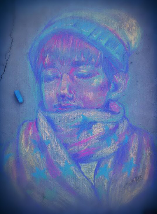 Chalk Drawing: Kim Taehyung