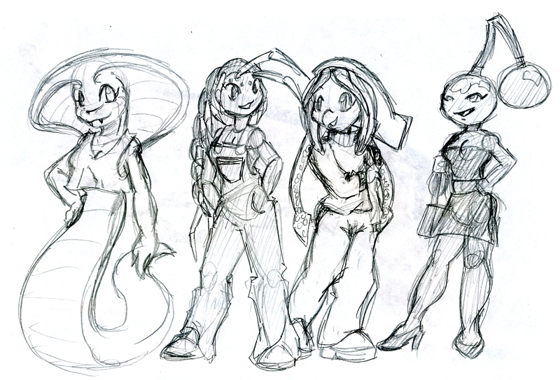 School Dooddle: Anthro Girls