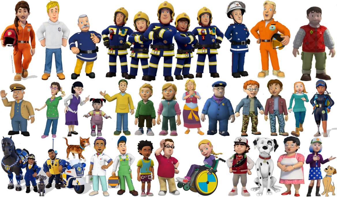 Fireman Sam characters transparent images by davidtjbrennan on DeviantArt
