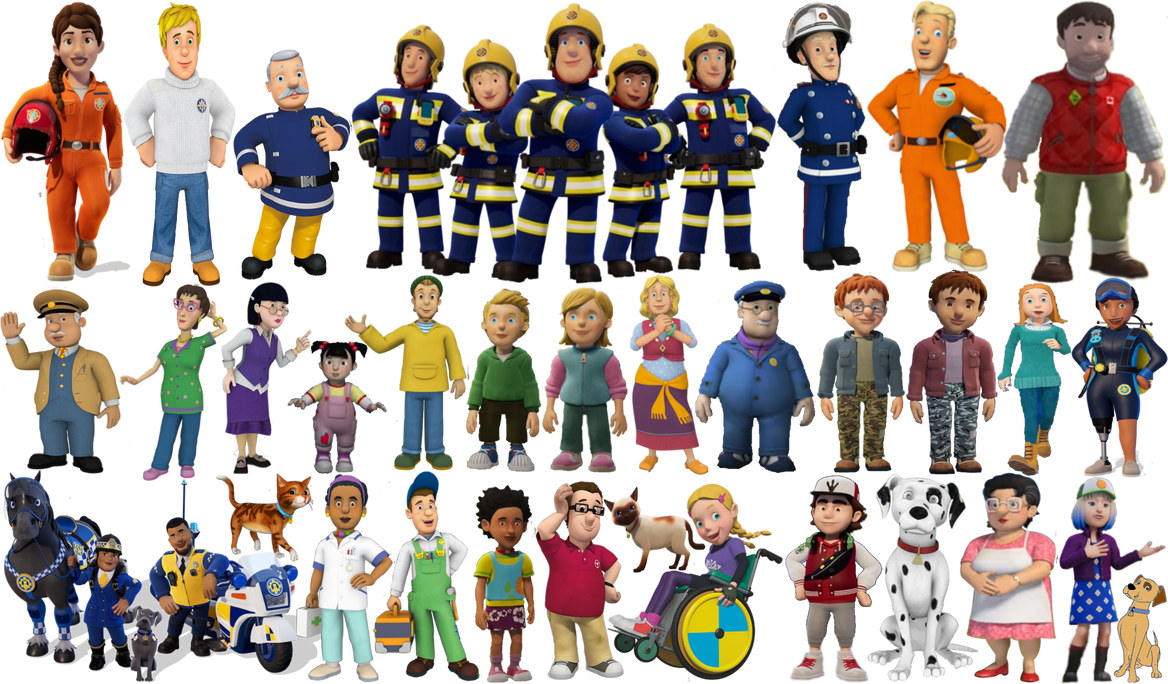 Fireman Sam characters transparent images by davidtjbrennan on DeviantArt