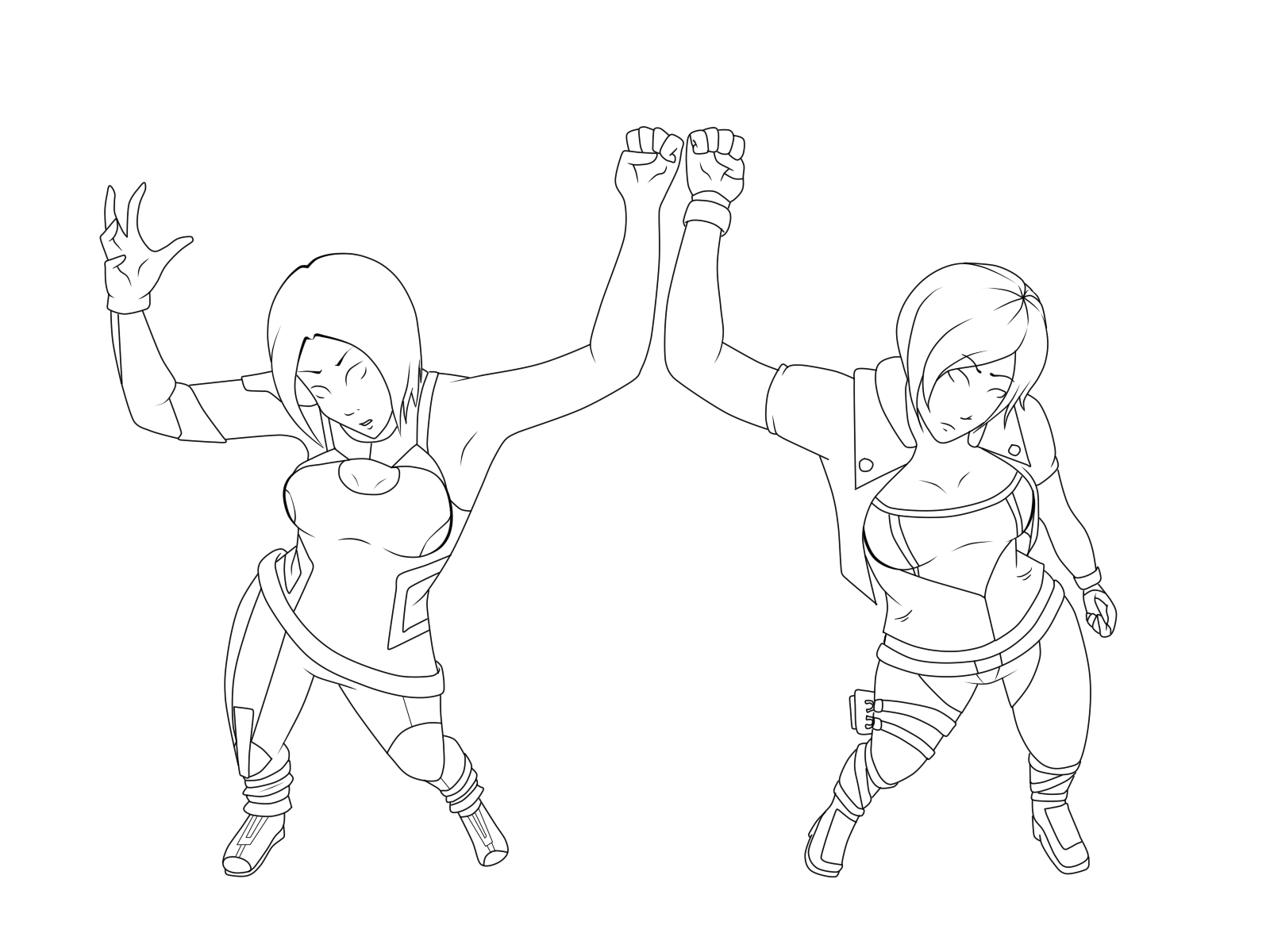 Maya And Lilith- BRUH :Linearts: