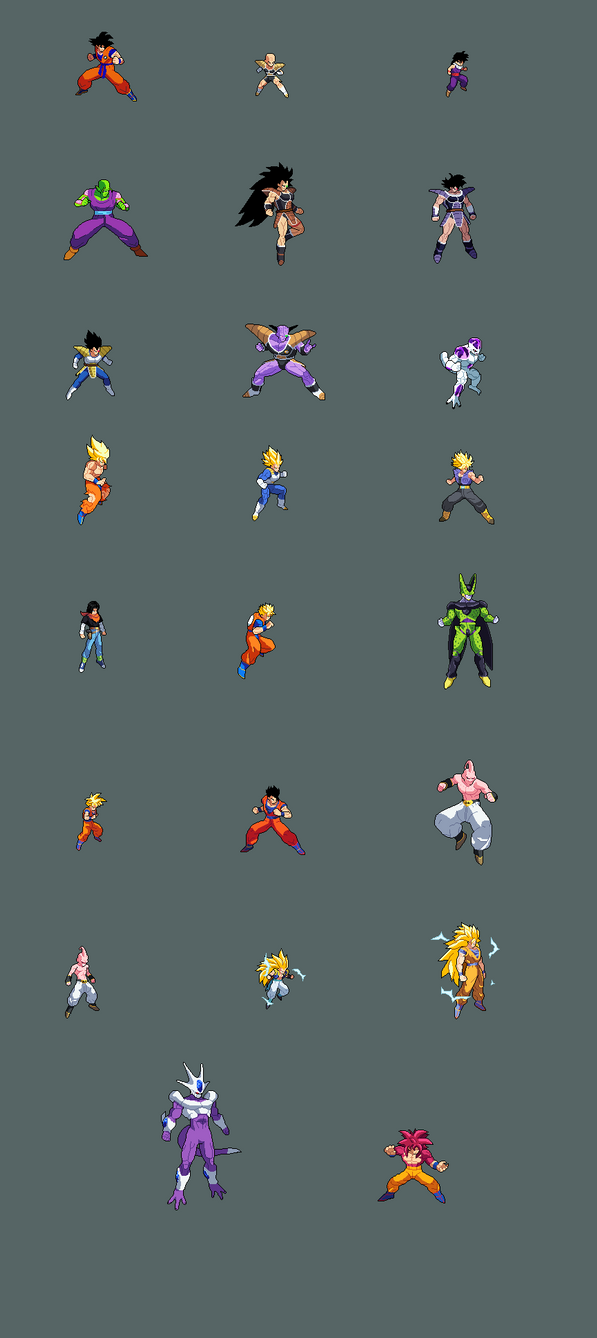Dbcs Character Chart Dragon Ball Characters by monsterjecth on DeviantArt