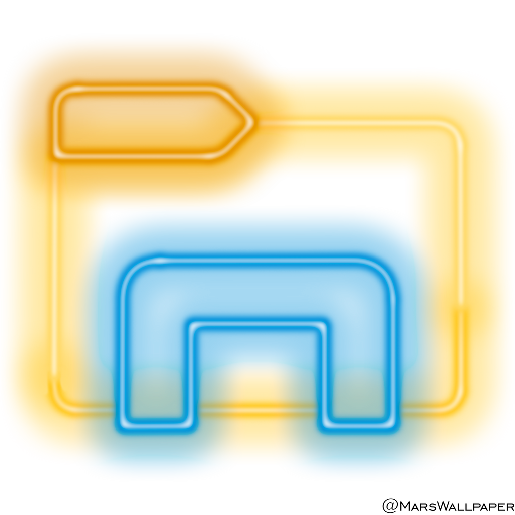 File Explorer Logo Custom Explorer logo with neon style by MarsWallpaper on DeviantArt