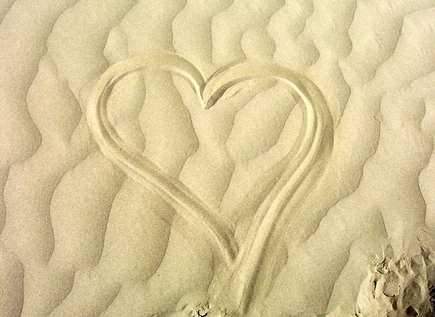 hearts in sand