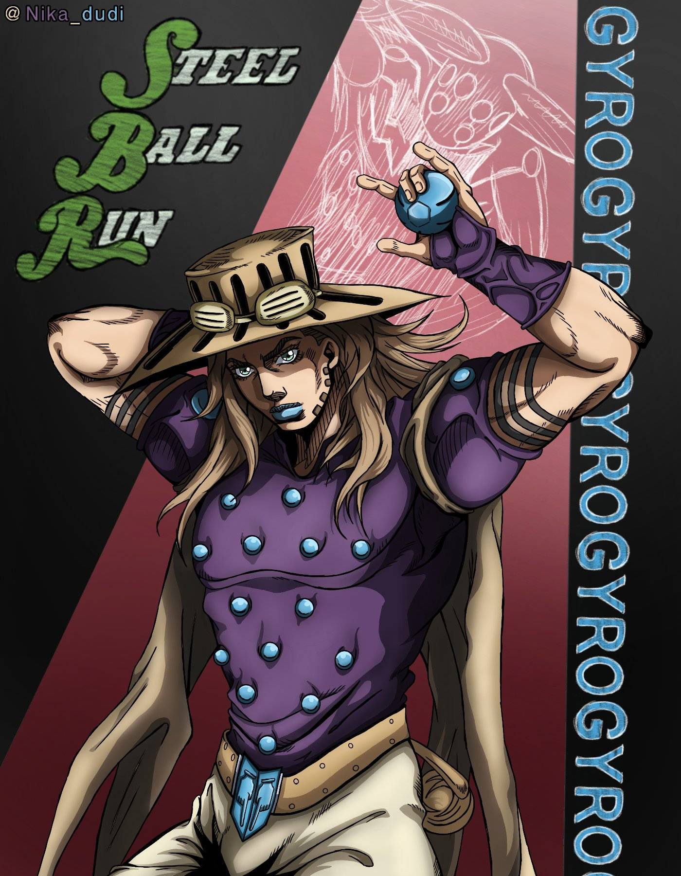 Gyro Zepeli R63 Gyro Zeppeli anime style. Steel Ball Run anime by DudiNika on DeviantArt